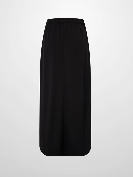 Drawstring Pocket T-Shirt Skirt-Black