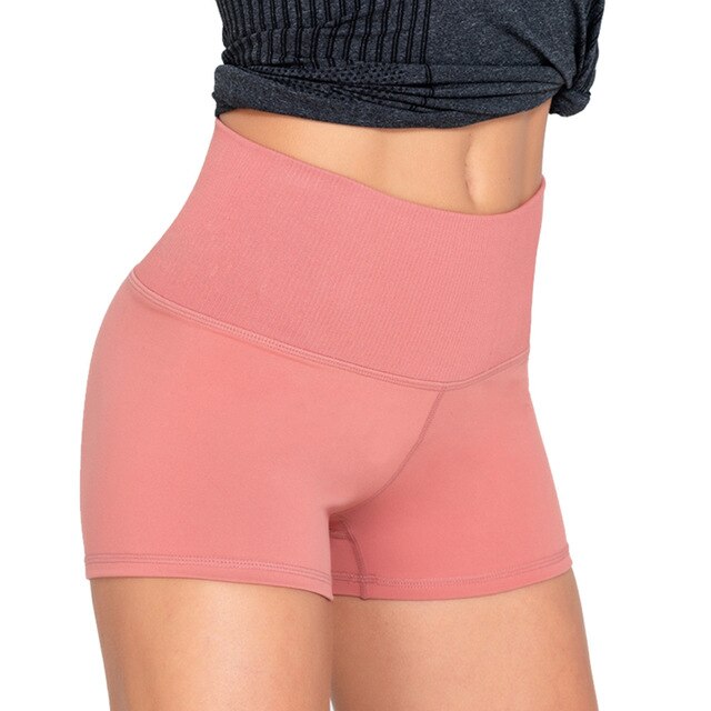 Seamless Yoga Shorts Solid Sports High Elastics Hip Lifting Short Pants Workout Push Up Gym Running Shorts Casual Female Outfits